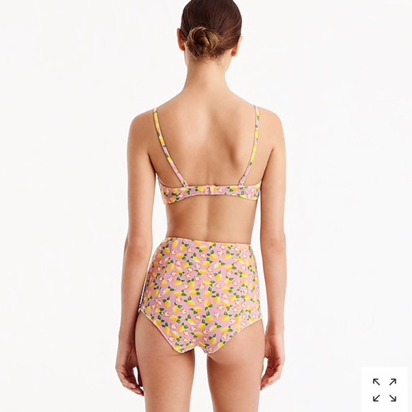 J.Crew High-Waist Bikini Bottom in Lemon Print - Picture 3 of 4